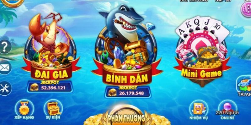 Các hạng phòng trong game bắn cá thần tài